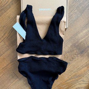 YOUSWIM NWT EVA High Waist Two-Piece BLACK bikini one size plus size all size